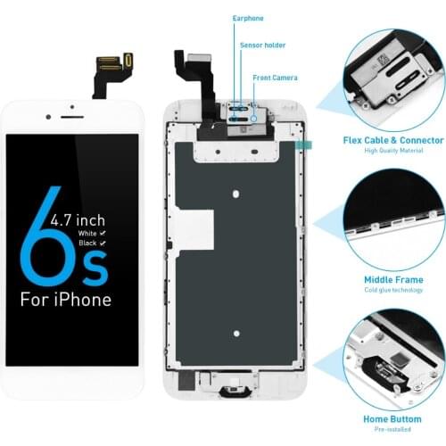AAA++Complete Display For Apple iPhone 6s LCD Display pantalla Touch Screen Digitizer Assembly 4.7" A1633 A1688 A1700 LCD Screen