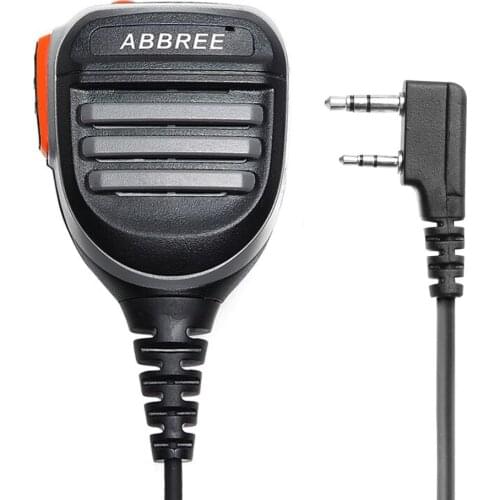 Abbree AR-780 2 Pin PTT Remote Waterproof Speaker Mic for Radio TYT Baofeng Walkie Talkie UV-5R UV-10R UV-82 UV-S9 PLUS Radio