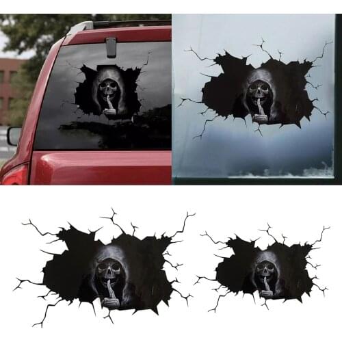 Halloween car stickers, Halloween Silent Skull Sticker Window Home Decoration Decal Decor for Car Bumper Windshield Waterproof