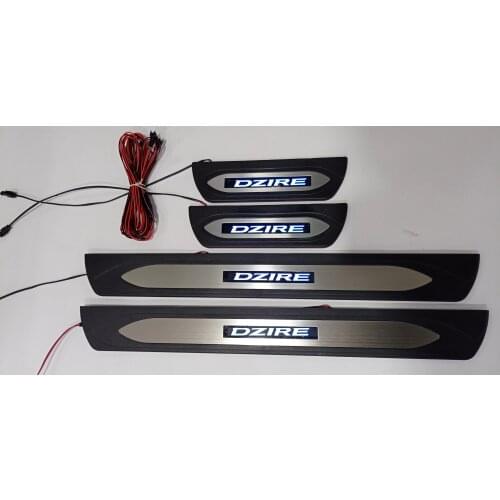 Car Styling Stainless Steel Led Door Sill Scuff Plate Guard Sills Protector Trim For Suzuki Dzire 2017-2020