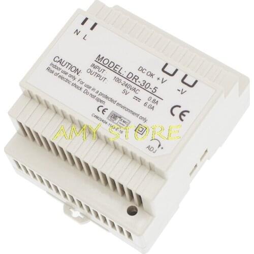 DR-30 30Watt Single Output DC 5V 12V 15V 24V Din Rail(not included) AC-DC Switching Industrial Power Supply
