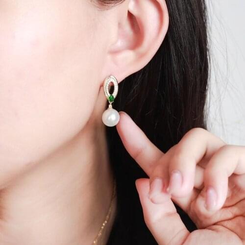 Elegant Fresh Water Pearls Earrings Sterling 925 Silver for Women Engagement Wedding Party Gifts Jewelry