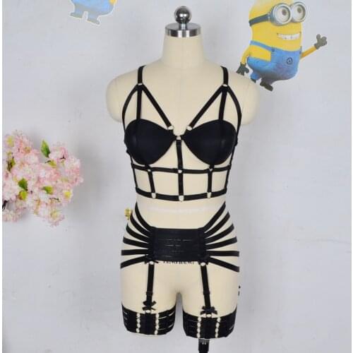 Hot 2018 Underwear harness Vs Secret Women Bra Set Female lingerie And sexy bra set Fashion Push Up pastel goth garter belt