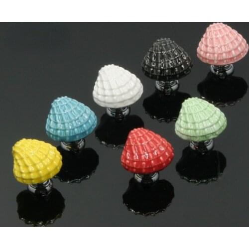 Ceramic Ocean Shell Desk Drawer Knobs Mediterranean Style Cabinet Cupboard Door Handles Novelty Fashion Furniture Handles