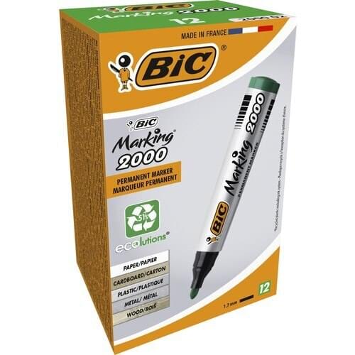 Bic Marker 2000 Round Tip Permanent Marker Green 12'li Box
