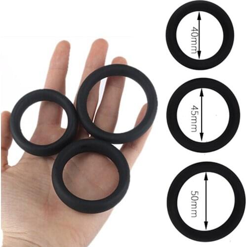 40/45/50mm Male Silicone Penis Cock Ring Sleeve Male Chastity Device Cage Belt Cockring Sex Toys For Male Exotic Accessories