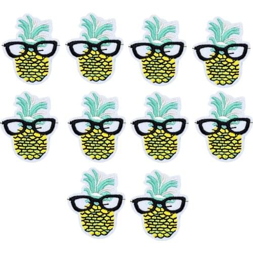 Pineapple patches badges for clothing iron embroidered patch sewing accessories patch thermocollants for bags shoes ect.10pcs