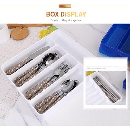 New Cutlery Organizer Box Trays Home Office Storage Kitchen Bathroom Closet Desk Box Kitchen Drawer Organization Tray Cutlery