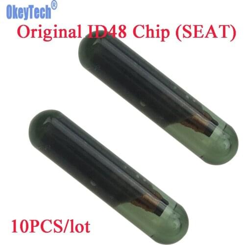 OkeyTech 10pcs/lot Original Car Key Chip CAN (A3) ID48 Transponder Chip Glass Tube Unlock ID 48 Chip for SEAT Key High Quality