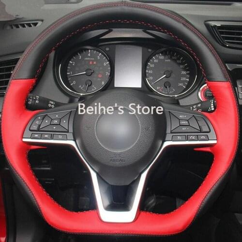 For Nissa March /Qashqai Steering Wheel Cover DIY Hand-stitched Car Interior