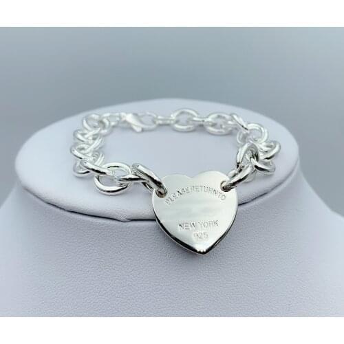 Original Classic Charm Heart Bracelet S925 Sterling Silver Original High Quality Brand Jewelry Logo Womens Valentines Day Gift