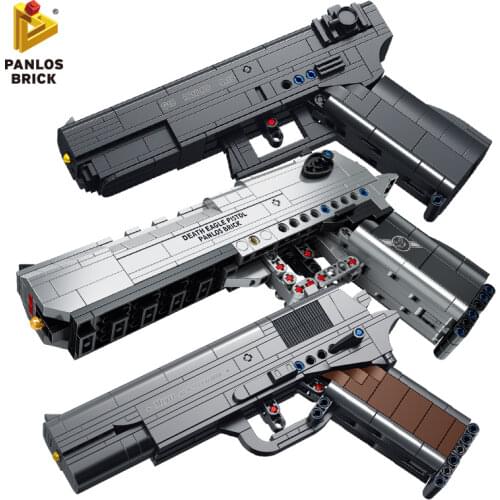 Desert Eagle Pistol Building Blocks Handgun Model WW2 Police SWAT 's Toy for Boy Sticker Gift Assembly DIY Gift