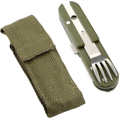 Camping Tableware Outdoor Cooking Supplies 4 In 1 Spoon Folding Pocket for Picnics Hiking Survival Multifunction Camp Tools