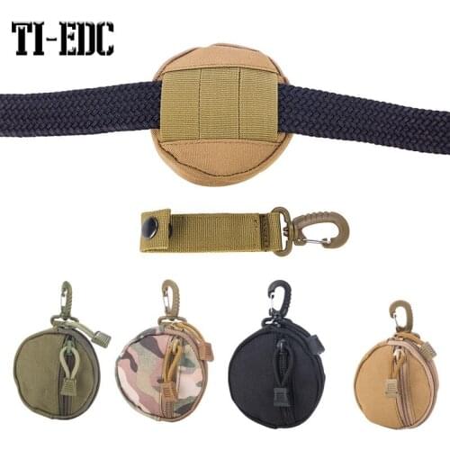 Tactical Molle1000D Utility Functional Bag Practical Coin Purse Keychain，Outdoor Wireless Headphone Pack，Hunting EDC Round Bag