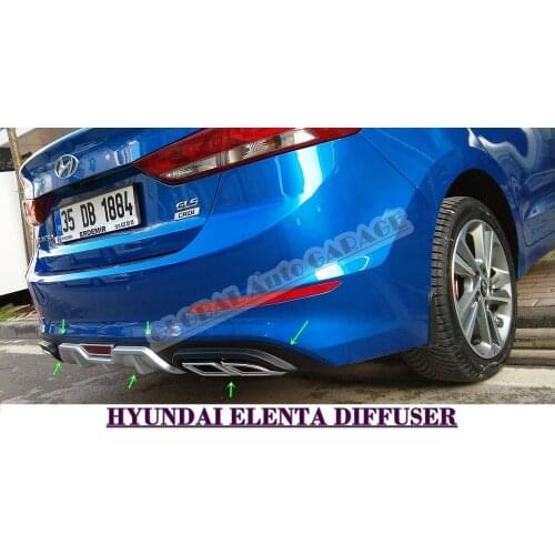 For Hyundai Elentra 2016 2017 2018 2019 2020 2021 Diffuser Extension Rear Bumper Attachment Car Styling Auto Accessory Exhaust