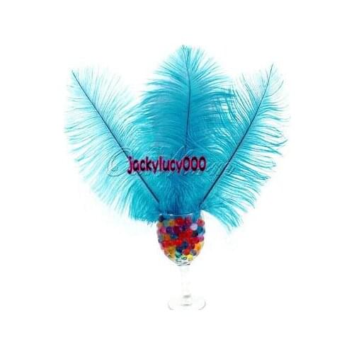 10 Teal Blue Natural Ostrich Feathers 10"-12"(25cm-30cm) Wedding Party DIY Decor Craft Headdresses Free shipping