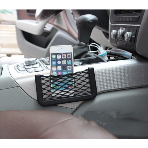 Universal Car Seat Side Back Storage Net Bag Phone Holder Pocket Organizer Stick-on for wallet phone Net Bag car products