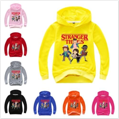 Spring Children Stranger Things Season Sweatshirts TV Show Baby Boys Girl Clothes Long Sleeve T Shirts Print Hoodies Kid Hooded