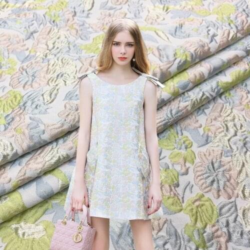 High-quality three-dimensional yarn-dyed jacquard fashion fabric soft jumpsuit fluffy skirt apparel fabric autumn and winter