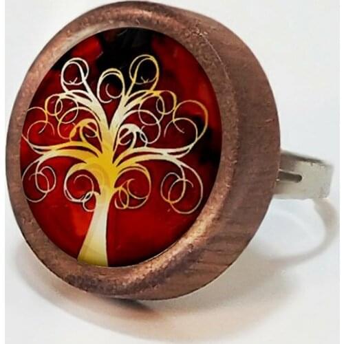 Nature Themed Handmade Wooden Earrings Cute Jewelry Accessory For Women Tree Of Life Chakra Symbols Peaceful Green Refreshment