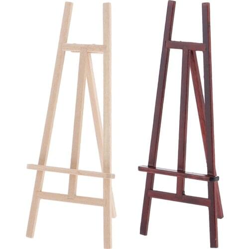 1/12 Miniature Wooden Artists Easel Painting Holder Dollhouse Decoration Toy