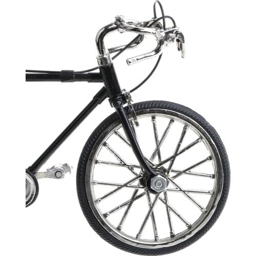 1:16 Scale Alloy Diecast Model Mini Bicycle Toy, Black Color Road Simulation Bike
