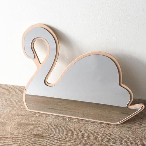 1 Set Swan Mirror Sticker 3D Waterproof Nordic Style Wall Decorative Acrylic Swan Decal for Home Living Room Decor Accessories