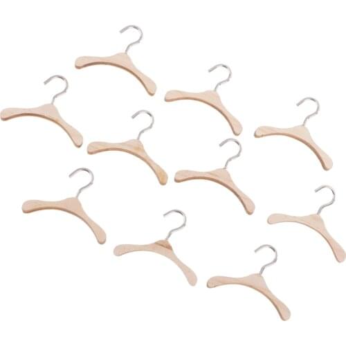 10pcs Miniature Dolls Clothes Hanger Hook Coat Rack for 27 30cm
