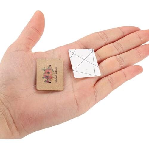 100Pcs/lot Earring Display Card Ear Studs Hang Tag Jewelry Card Cardboard Earring Kraft Paper Tag Ear Ring Paper Hang Price Tag
