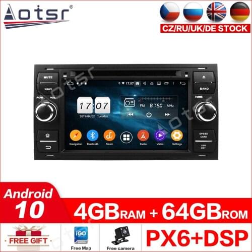 2 Din DSP Android 10 4GB Car CD DVD Player GPS Map Navigation Auto Radio For FORD 2006 Car Multimedia Player Head Unit Dashboard