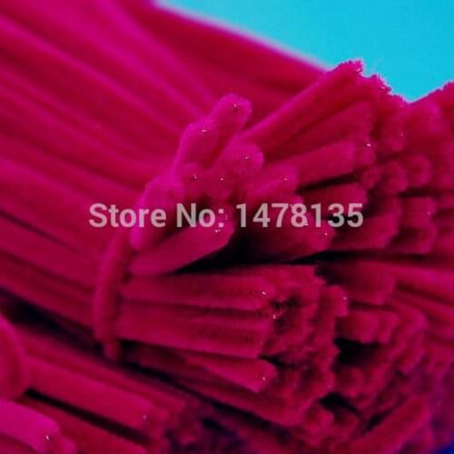 200pcs/bag 12" x 6mm Wholesale rose Chenille Stems Pipe Cleaners Craft DIY Wedding decoration 007002005