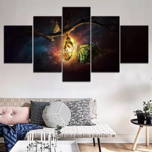 5 Piece Canvas Painting Butterfly Broken Pupa Animal Cuadros Landscape Canvas Wall Art Home Decor For Living Room Wall Picture