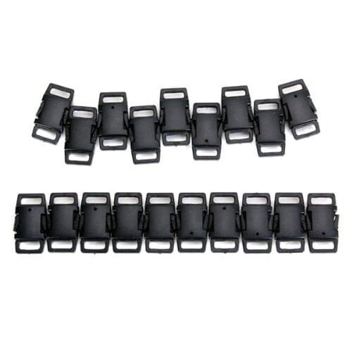 50Pcs/Lot Side Release Plastic Buckles 3/8 Inch Black--Great Accessories For Webbing, Dog Collar, Cord Bracelets