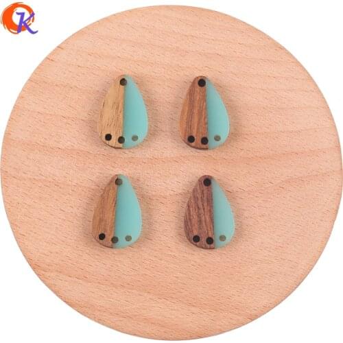 Cordial Design 100Pcs 15*22MM Jewelry Accessories/Connectors/Wood & Resin/Drop Shape/Earring Findings/DIY Making/Hand Made