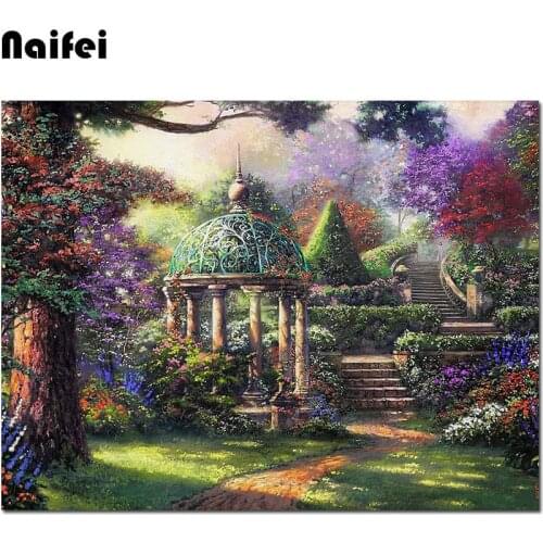Gazebo of prayer 5d Diamond Painting garden landscape Diy Rhinestones Full Drill Mosaic Diamond Embroidery Home Decor Handicraft