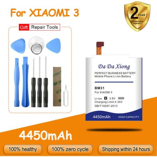 Free shipping 4450mAh BM31 Battery for Xiaomi 3 M3 Mi3 Xiaomi3 phone replacement batteries + free tools