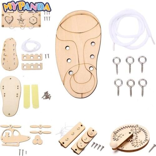 Wood DIY Toy Montessori Material Early Education Activity Toddler Toys For Basic Skills Children Busy Board Accessories