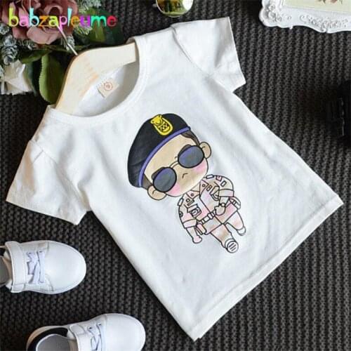 Korean Style Baby T-Shirts Toddler Girls Clothing Fashion Cartoon Print Short Sleeve Kids Boys Clothes Infant Dresses 0-7T A003