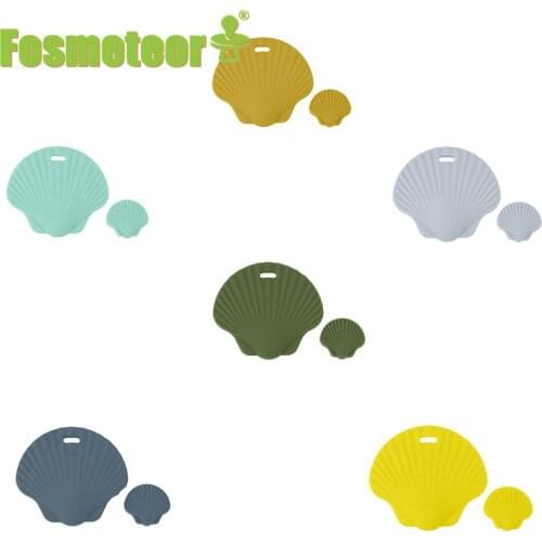 Fosmeteor Baby Silicone Shell Shape Animal Teether Infant Teething conch Pearl Bead DIY Nursing Necklace Pendant Accessories Toy