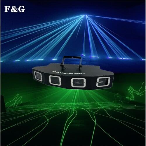 DJworld 4 Head RGB Mixed Color Line Scanner Halloween Projector Stage Effect Laser Lighting Pattern DJ Party Disco Lights