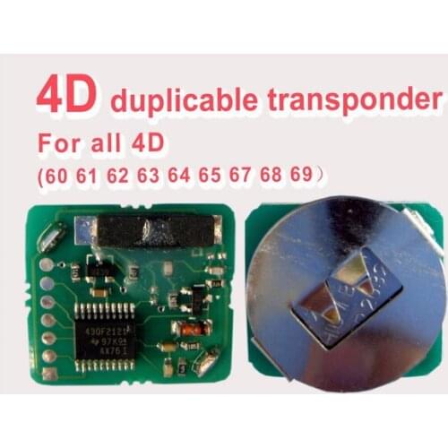 Top Quality ID4D Duplicable electron Transponder Chip For All 4D (60 61 62 63 64 65 67 68 69) With Battery +Free shipping