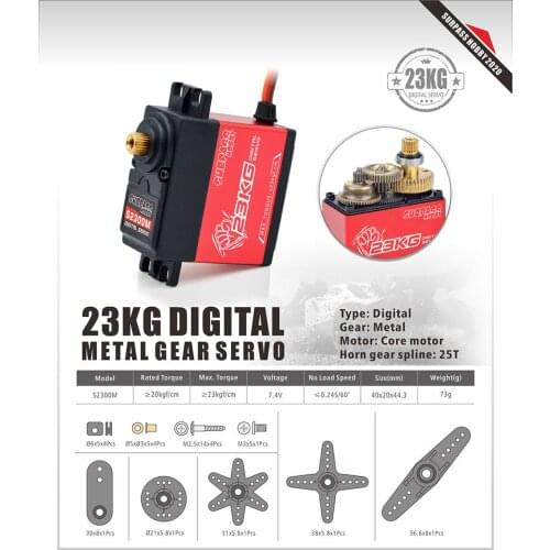 Surpass Hobby S2300M DC Motor 23KG Full Metal Gear Digital Servo for 1/8 1/10 1/12 RC Car Buggy Boat