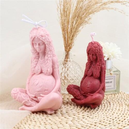Ethereal Earth Mother Silicone Candle Mold Crystal Female Statue Silicone Mold 3D Stereo DIY Handmade Practical Tool