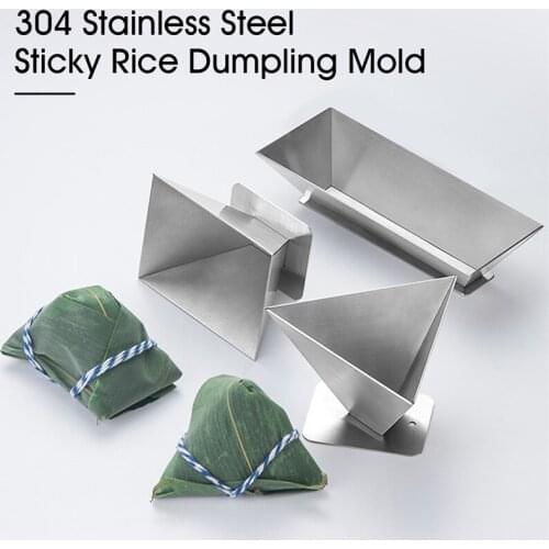 Stainless Steel Zongzi Mould DIY Traditional Chinese Food Rice Dumplings Rice Pudding Making Molds Triangular Trapezoidal