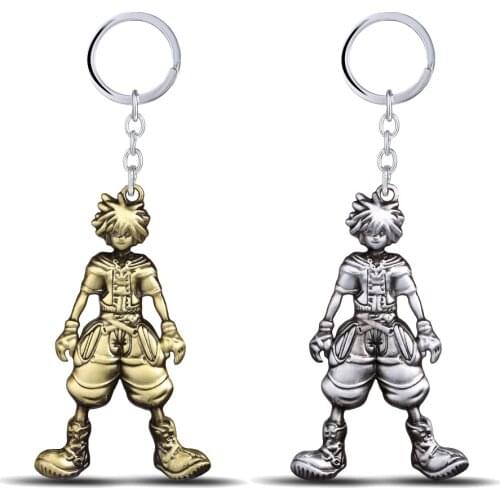 Hot Game Kingdom Hearts Sora Keychain Metal Alloy Figure Key Ring For Women Jewelry Accessories llaveros hombre Gift For Boy