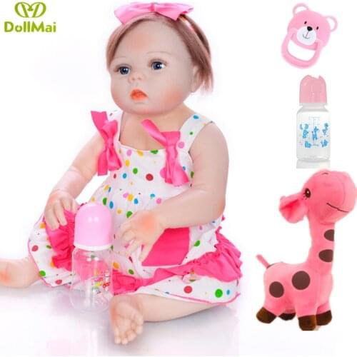 22" Newborn Dolls Lifelike Reborn Dolls Babies Full Body Silicone Vinyl Bebe Christmas Gift For Girls toys reborn toddler NPK