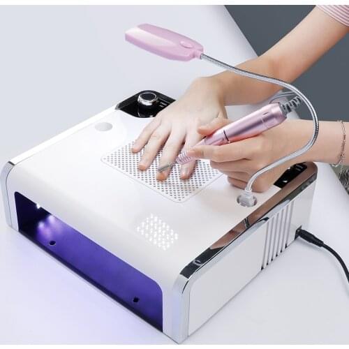 30000RPM Electric Nail Drill Polisher 3 in 1 Nail Dust Cleaner Vacuum Suction Machine Manicure Devic Nail Gel File Curing Dryer