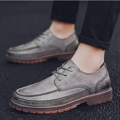 Fashion Suede Men Genuine Leather Shoes Solid Lace-up Casual Shoes Mens Flats Comfortable Dress Shoes Male Soft Footwear