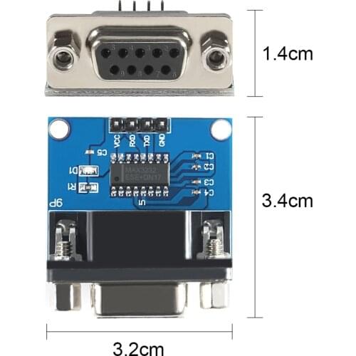 MAX3232 RS232 to TTL Serial Port Converter Module DB9 Connector MAX232