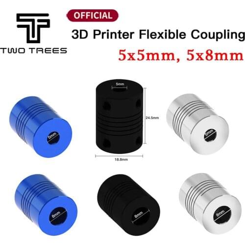 Best quality!!! 2PCS/lot Flexible Black shaft Coupler ( 5x8 5x5mm ) CNC Stepper Motor Aluminum Alloy Flexible Coupling 5X8 5X5